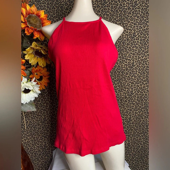 🌻5/$25🌻AMBIANCE Red High Neck Racer Back PLUS SIZE Tank Top NWOT | 2XL | - Picture 3 of 6